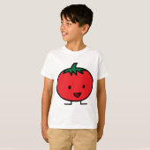 Glückliche Tomate-rote Gemüsefrucht T-Shirt (Vorne ganz)