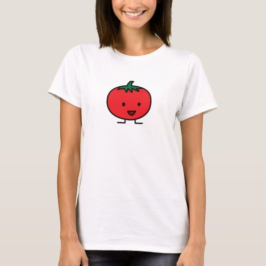 Glückliche Tomate-rote Gemüsefrucht T-Shirt (Vorderseite)