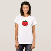 Glückliche Tomate-rote Gemüsefrucht T-Shirt (Vorne ganz)