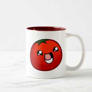 Glückliche Tomate-Tasse Zweifarbige Tasse