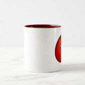 Glückliche Tomate-Tasse Zweifarbige Tasse (Mittel)