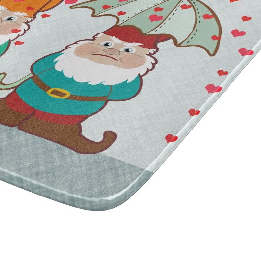 Glückliche und mürrische Gnomes Schneidebrett (Ecke)