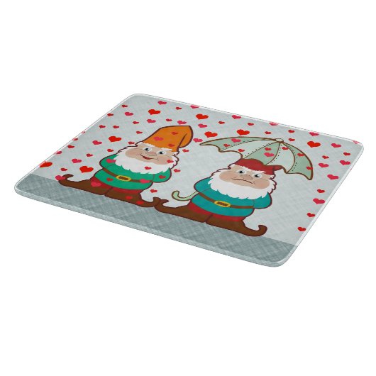 Glückliche und mürrische Gnomes Schneidebrett (Ecke)