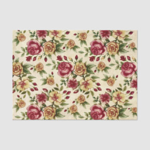 Glückliche und niedliche gelbe und rote Rosen Seidenpapier
