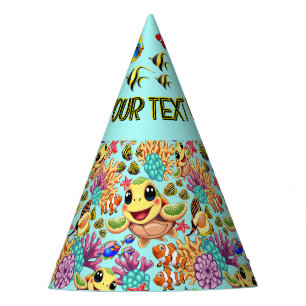 Glückliche und niedliche Meeresschildkröten-Baby-F Partyhütchen