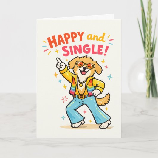 Glückliche und Single Scheidungsfeier Feiertagskarte (Vorderseite)