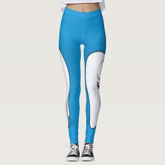 Glückliche und traurige Zähne Leggings (Vorderseite)