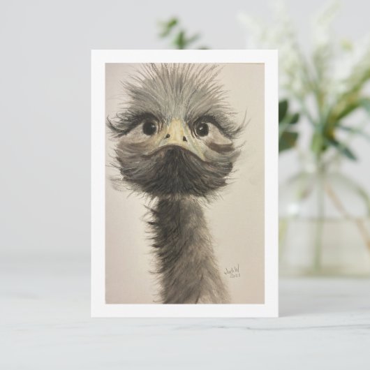 Glückliche und vertraute Emu Note Card/Dankeschön  Dankeskarte (Stehend Vorderseite)