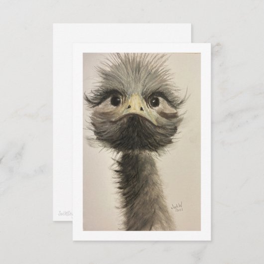 Glückliche und vertraute Emu Note Card/Dankeschön Dankeskarte (Vorne/Hinten)