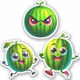 glückliche und wütende Wassermelonen Aufkleber