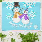 GLÜCKLICHE URLAUB : Winterfreunde Geschirrtuch (Gefaltet)