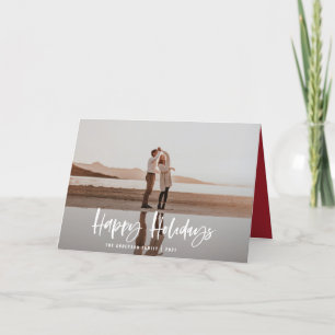 Glückliche Urlaubstage modern, minimalistisch und  Feiertagskarte