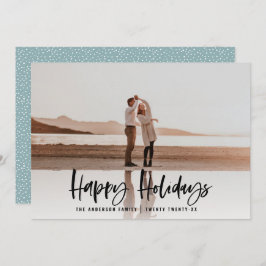 Glückliche Urlaubstage modern, minimalistisch und Feiertagskarte