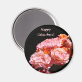 Glückliche Valentine! Magnete Rosa Blume Magnet (Vorderseite/Rückseite)