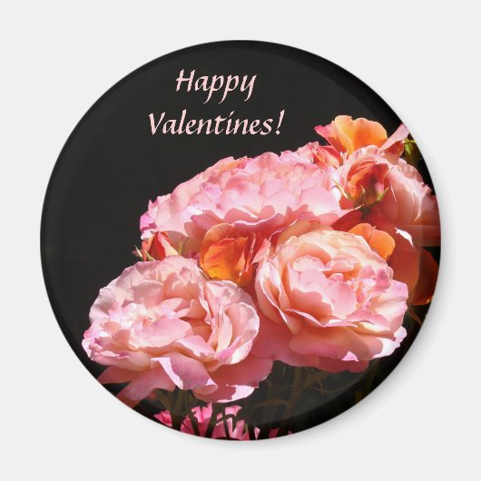 Glückliche Valentine! Magnete Rosa Blume Magnet (Vorne)