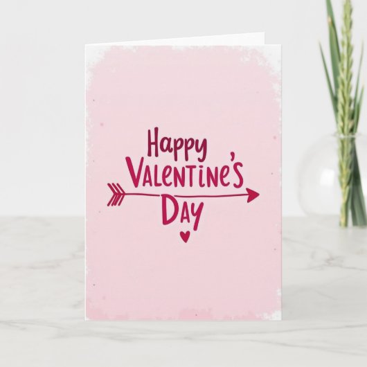 Glückliche Valentins Herz Pfeil Karte (Vorderseite)