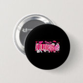 Glückliche Valentins-Krankenschwester Kokette Schl Button (Vorne & Hinten)