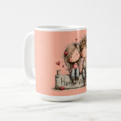 Glückliche Valentinsbank-Duo Kaffeetasse (Vorderseite Links)