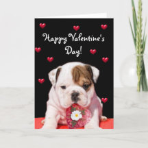 Glückliche Valentinstag-Bulldoggengrußkarte