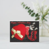 Glückliche Valentinstag-Chihuahua Feiertagspostkarte (Stehend Vorderseite)