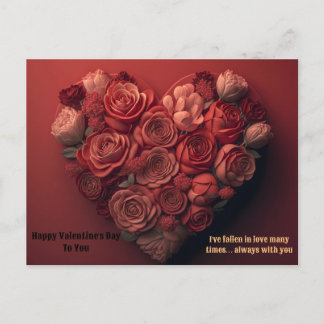 Glückliche Valentinstag Geschenk Rose Herzkarte an Feiertagspostkarte
