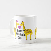 Glückliche Valentinstag-Giraffen Kaffeetasse (Vorderseite Links)