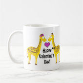 Glückliche Valentinstag-Giraffen Kaffeetasse (Links)