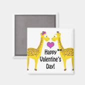 Glückliche Valentinstag-Giraffen Magnet (Vorderseite/Rückseite)