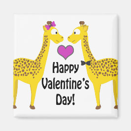 Glückliche Valentinstag-Giraffen Magnet
