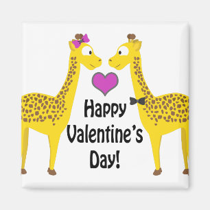 Glückliche Valentinstag-Giraffen Magnet