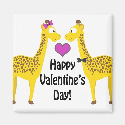 Glückliche Valentinstag-Giraffen Magnet (Vorne)