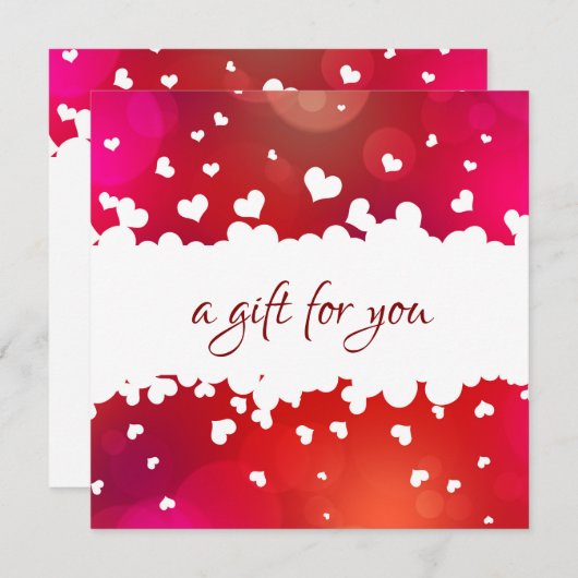 Glückliche Valentinstag Herz-Geschenkkarte (Vorne/Hinten)