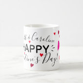 Glückliche Valentinstag-Herzen addieren Namen Kaffeetasse (Mittel)
