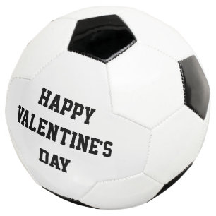 Glückliche Valentinstag Liebe Fußball Ball Schwarz