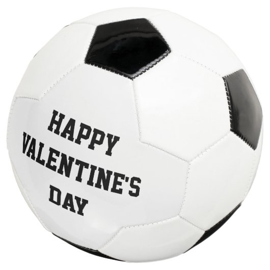 Glückliche Valentinstag Liebe Fußball Ball Schwarz (Dreiviertel)