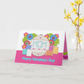 Glückliche Valentinstag Mama! Stickerei Hoop Threa Karte (Gelbe Blume)