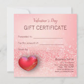 Glückliche Valentinstag Rote Herzen Glitzer Gesche (Rückseite)