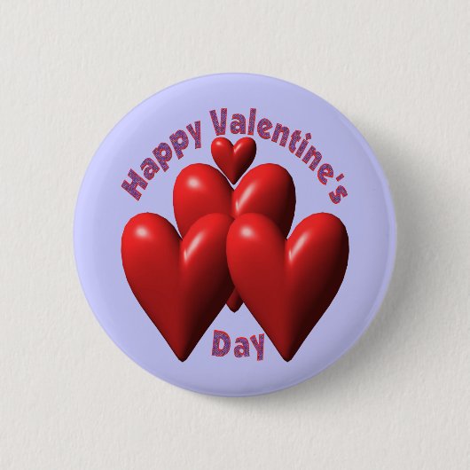 Glückliche Valentinstag-T - Shirts und Geschenke Button (Vorderseite)