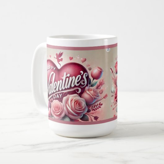 Glückliche Valentinstag Tasse! Kaffeetasse (Vorderseite Links)