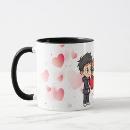 "Glückliche Valentinstag-Tasse - Liebe, Herz und U Tasse