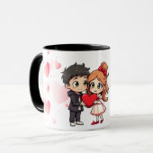 "Glückliche Valentinstag-Tasse - Liebe, Herz und U Tasse (Vorderseite Links)