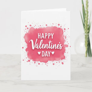 Glückliche Valentinstag-Wasserfarbsplash-Karte Karte