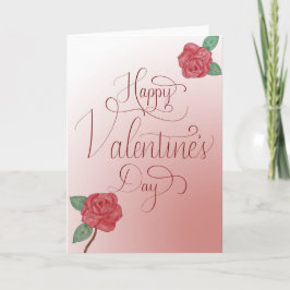 Glückliche Valentintagskarte, Handschrift mit Rose Feiertagskarte