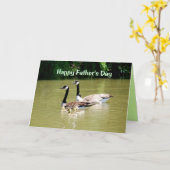 Glückliche Vatertag Gänsekarte Karte (Gelbe Blume)