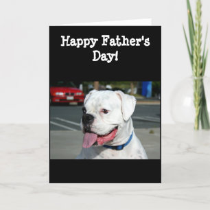 Glückliche Vatertag White Boxer Grußkarte Karte