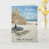 Glückliche Vatertagskarte, Beach Cabana Karte (Gelbe Blume)