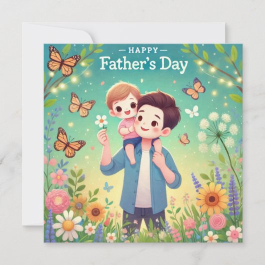 Glückliche Vatertagskarte Einladung (Vorderseite)