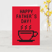 Glückliche Vatertagskarte mit Pixelkunstkaffee Karte (Gelbe Blume)