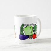 Glückliche vegetarische niedliche bunte kaffeetasse (VorderseiteRechts)