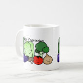 Glückliche vegetarische niedliche bunte kaffeetasse (Vorderseite Links)